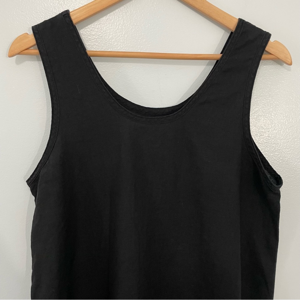 Cynthia Ashby Black Linen Tank Dress Size S - Picture 3 of 9